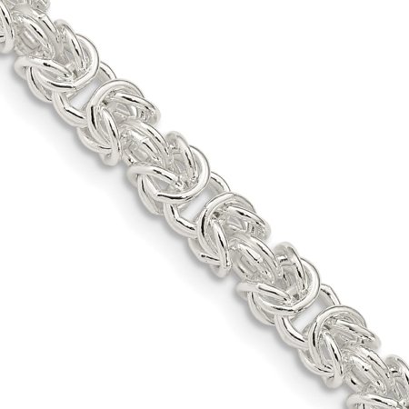 TheJewelryHut Designer Sterling Silver 4.75mm Rounded Byzantine Chain