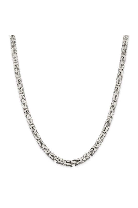 TheJewelryHut Designer Sterling Silver 6mm Byzantine Chain