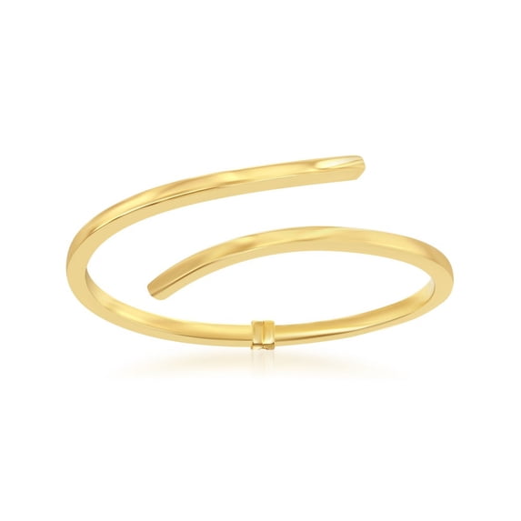 TheJewelryHut Designer Sterling Silver Double Wave Design Bangle - Gold Plated