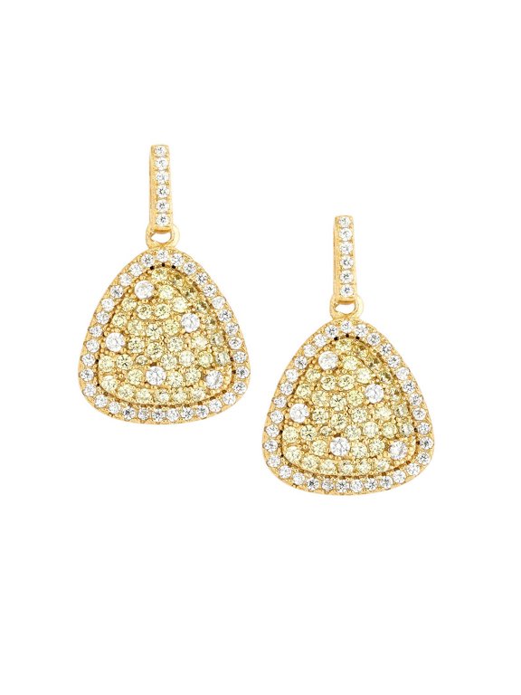 TheJewelryHut Designer Sterling Silver GP Triangle Micro Pave Earrings