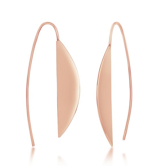 TheJewelryHut Designer Sterling Silver High Polish Half Moon Style Threader Earrings - Rose Gold Plated