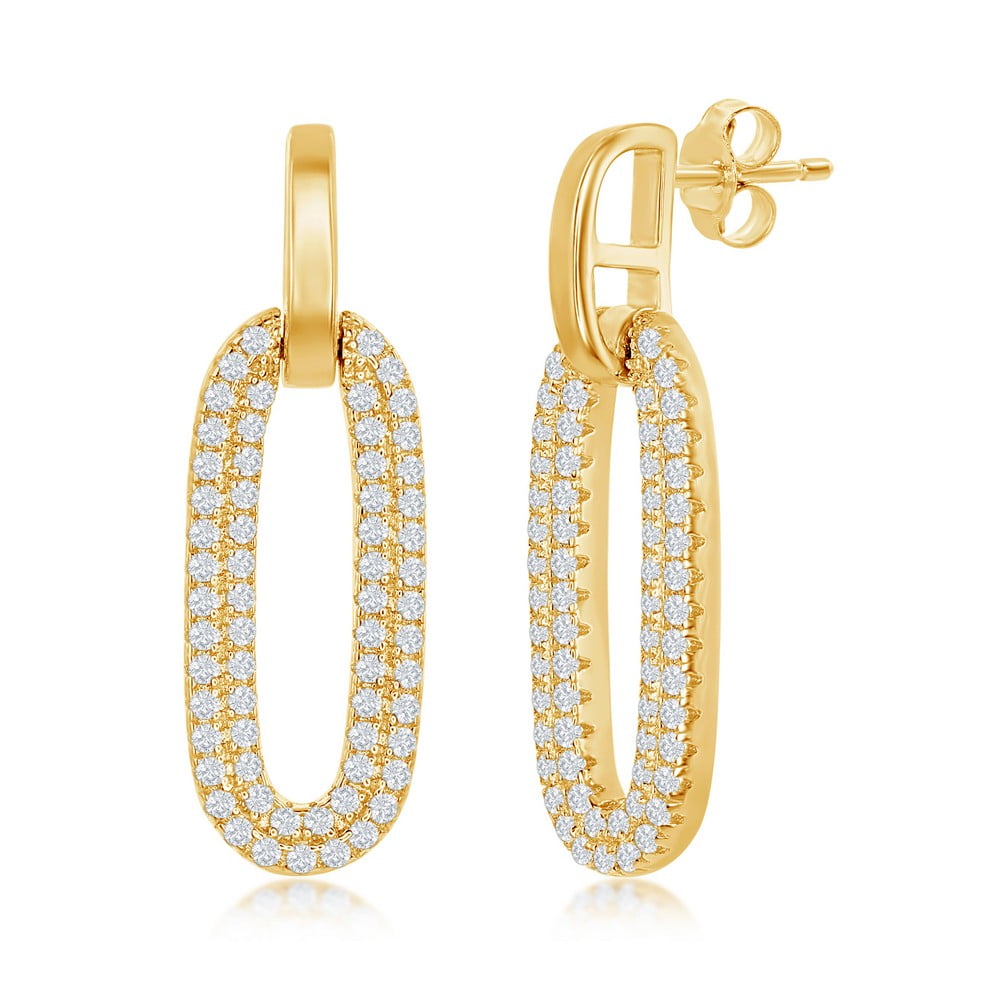 【DEPT】Silver&Gold Mini-Knocker Earring 925 Sterling Silver Gold Plated Lemon C Z & Glass Dook