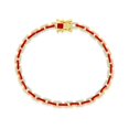 thumbnail image 1 of TheJewelryHut Designer Sterling Silver Red Enamel & CZ Link Bracelet - Gold Plated, 1 of 2