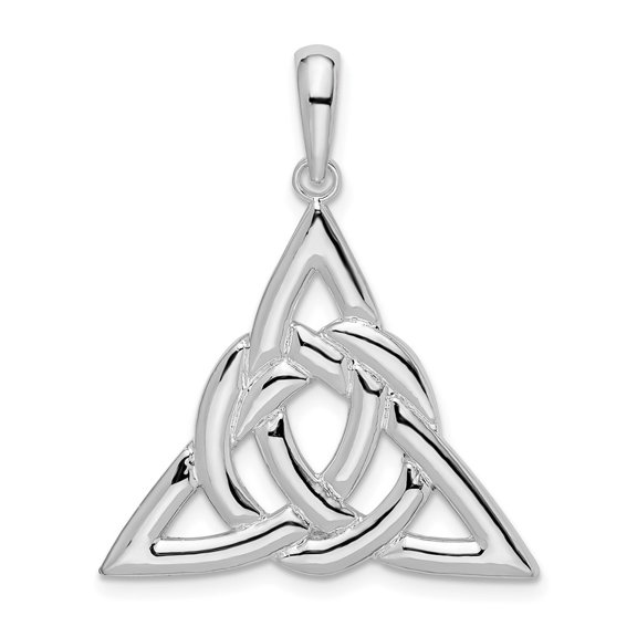 TheJewelryHut Designer Sterling Silver Rhodium-plated Polished Celtic Trinity Knot Pendant