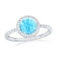 thumbnail image 1 of TheJewelryHut Designer Sterling Silver; Round Larimar Rope Design Ring, 1 of 2