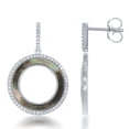 thumbnail image 1 of TheJewelryHut Designer Sterling Silver Round Open Abalone CZ Circle Earrings, 1 of 2
