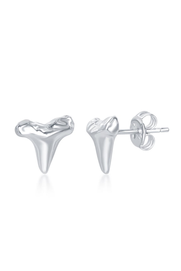 TheJewelryHut Designer Sterling Silver Shark Tooth Stud Earrings