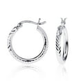 thumbnail image 1 of TheJewelryHut Designer Sterling Silver Small D-C Hoop Earrings, 1 of 2