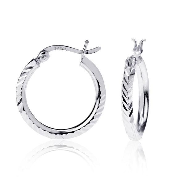 TheJewelryHut Designer Sterling Silver Small D-C Hoop Earrings