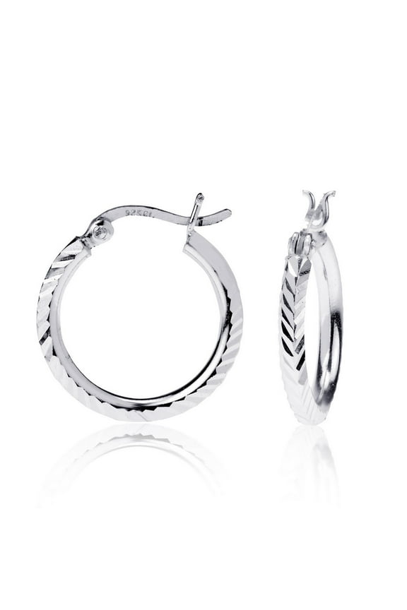 TheJewelryHut Designer Sterling Silver Small D-C Hoop Earrings