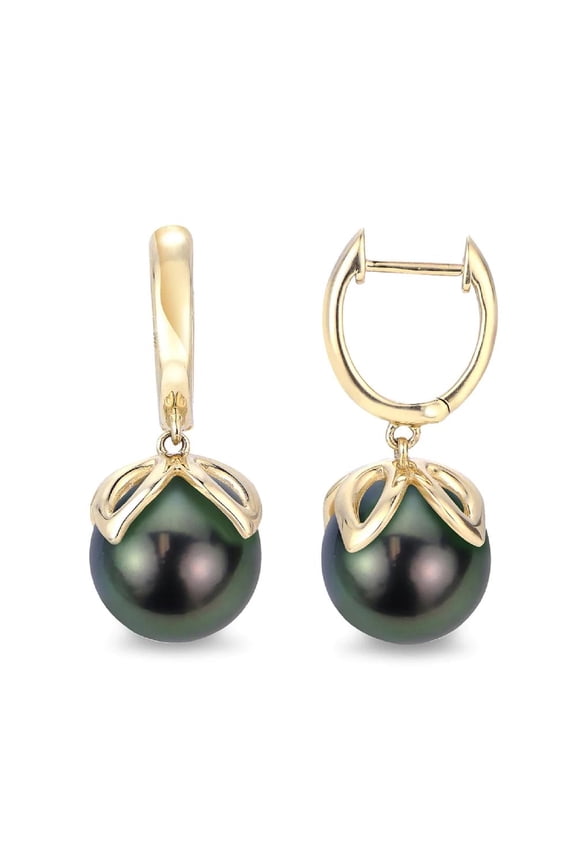 TheJewelryHut Designer Vintage Inspired Style Tahitian Pearls Gold Earrings