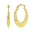 thumbnail image 1 of TheJewelryHut Designer Yellow Gold Textured 20mm Hoop Earrings - 14K Gold, 1 of 2