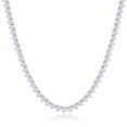 thumbnail image 1 of TheJewelryHut Fancy Designer Sterling Silver 3-Prong Round 5MM CZ Tennis Necklace, 1 of 1