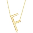 thumbnail image 1 of TheJewelryHut Fancy Designer Sterling Silver (35MM) Large Sideways 'F' Initial Necklace - Gold Plated, 1 of 1