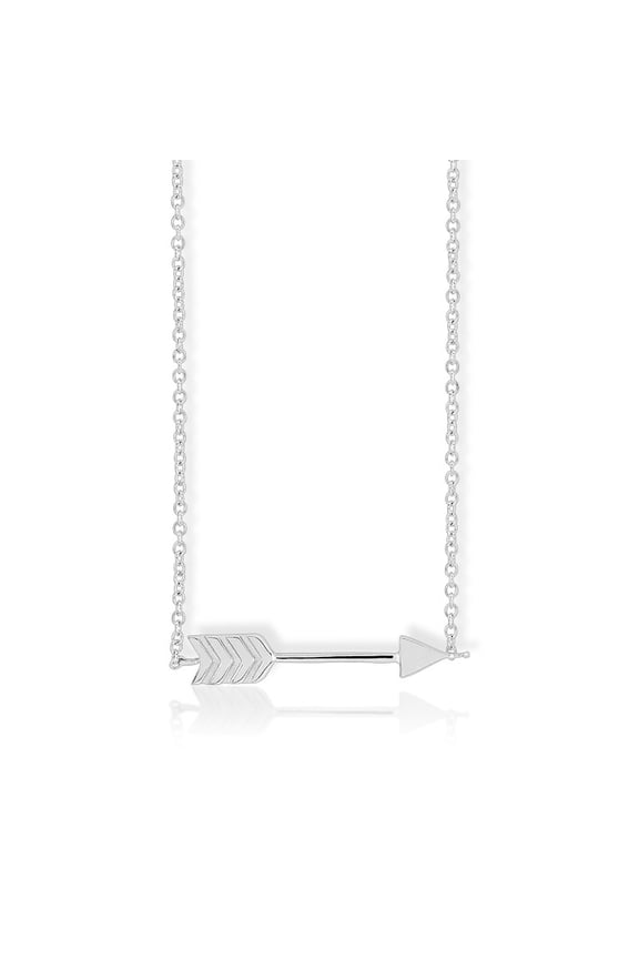 TheJewelryHut Fancy Designer Sterling Silver Arrow Necklace