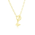 thumbnail image 1 of TheJewelryHut Fancy Designer Sterling Silver Butterfly Charm Paperclip Toggle Necklace - Gold Plated, 1 of 1