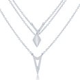 thumbnail image 1 of TheJewelryHut Fancy Designer Sterling Silver Graduating Triple Chain with CZ Necklace, 1 of 2