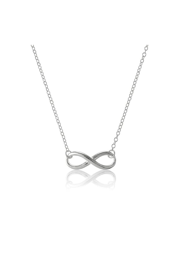 TheJewelryHut Fancy Designer Sterling Silver Infinity Necklace