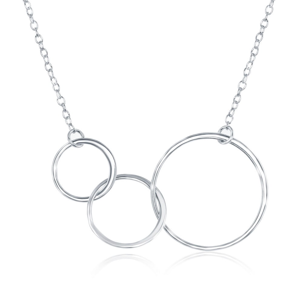 TheJewelryHut Fancy Designer Sterling Silver Interlocking Graduating ...