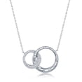 thumbnail image 1 of TheJewelryHut Fancy Designer Sterling Silver Micro Pave CZ Interlocking Circles Necklace, 1 of 1