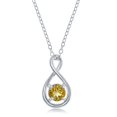 thumbnail image 1 of TheJewelryHut Fancy Designer Sterling Silver Round 5mm Gem Infinity Design Necklace - Citrine, 1 of 1