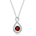 thumbnail image 1 of TheJewelryHut Fancy Designer Sterling Silver Round 5mm Gem Infinity Design Necklace - Garnet, 1 of 1