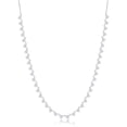 thumbnail image 1 of TheJewelryHut Fancy Designer Sterling Silver Round CZ Station Necklace, 1 of 1