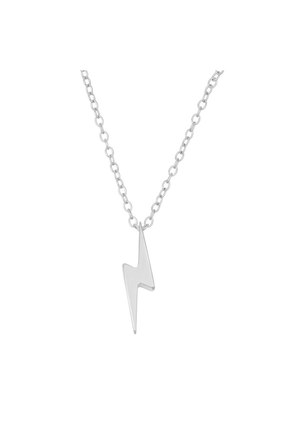 TheJewelryHut Fancy Designer Sterling Silver Shiny Lightning Bolt Necklace