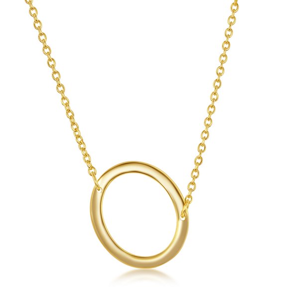 TheJewelryHut Fancy Designer Sterling Silver Sideways 'O' Initial Necklace - Gold Plated