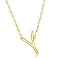 thumbnail image 1 of TheJewelryHut Fancy Designer Sterling Silver Sideways 'Y' Initial Necklace - Gold Plated, 1 of 1