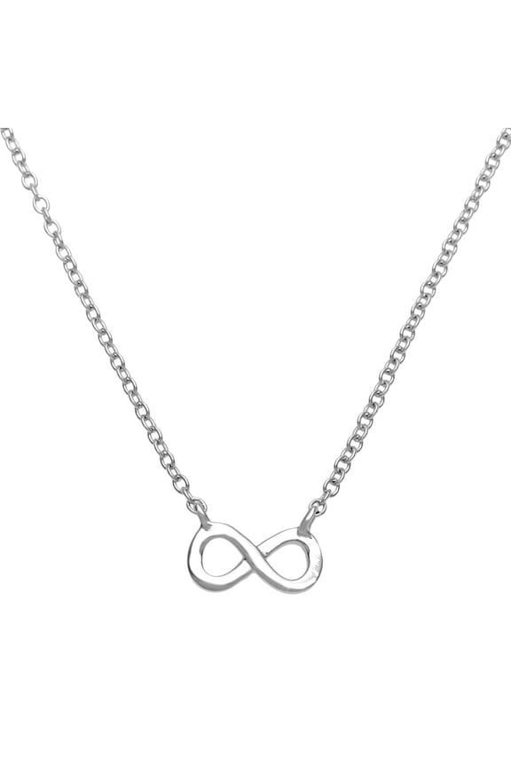 TheJewelryHut Fancy Designer Sterling Silver Small Infinity Necklace