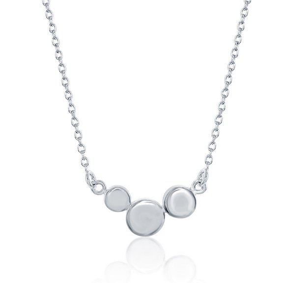 TheJewelryHut Fancy Designer Sterling Silver Small Triple Circle Necklace