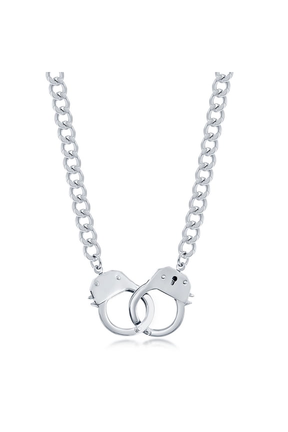 TheJewelryHut Favcy Designer Stainless Steel Link Necklace with Handcuff Lock