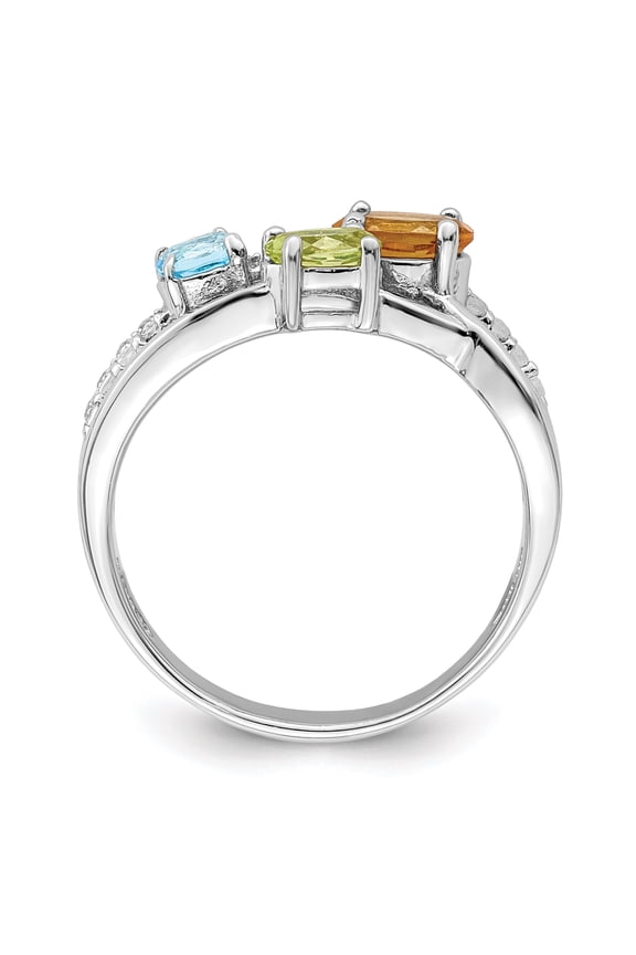 TheJewelryHut Sterling Silver RH-plated 1.09t.w. CI/PE/LSBT/WT Ring