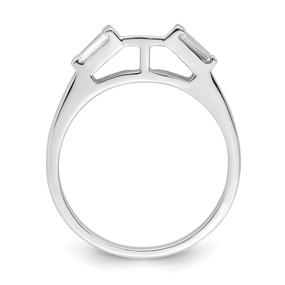 TheJewelryHut Sterling Silver Rhodium-plated CZ Two Piece Engagement and Wedding Set Rings