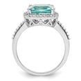thumbnail image 1 of TheJewelryHut Sterling Silver Rhodium-plated Light Blue Crystal CZ Halo Ring, 1 of 3