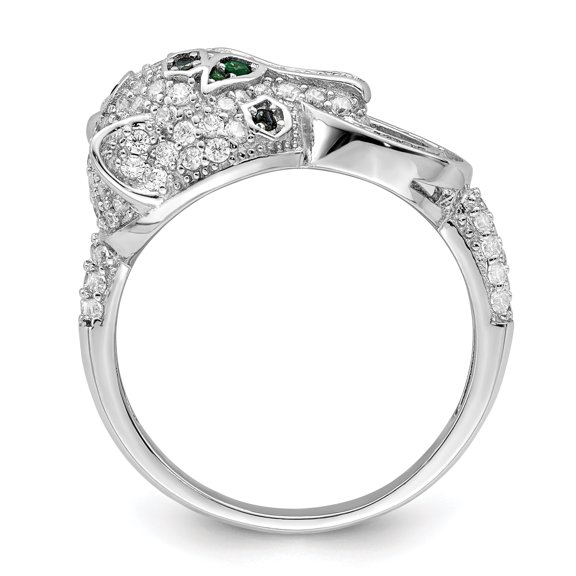 TheJewelryHut Sterling Silver Rhodium-plated Polished CZ Cheetah Ring