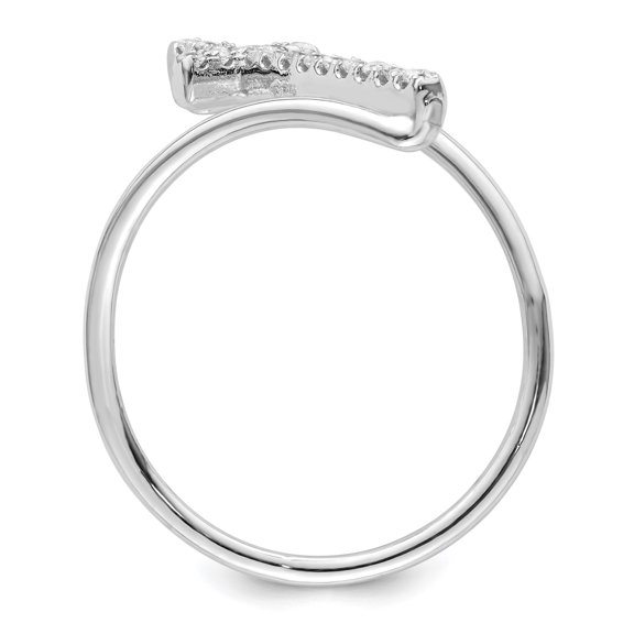 TheJewelryHut Sterling Silver Rhodium-plated Polished CZ Cross Ring