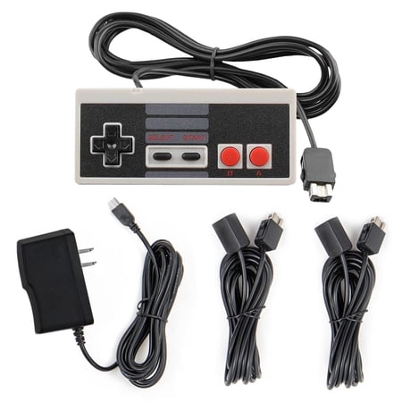TheKidMall Accessory Bundle Compatible with NES Classic Edition | Includes 1 Gaming Controller, 1 Power Supply and 2 Long Extension Cords fits NES Classic Mini Console
