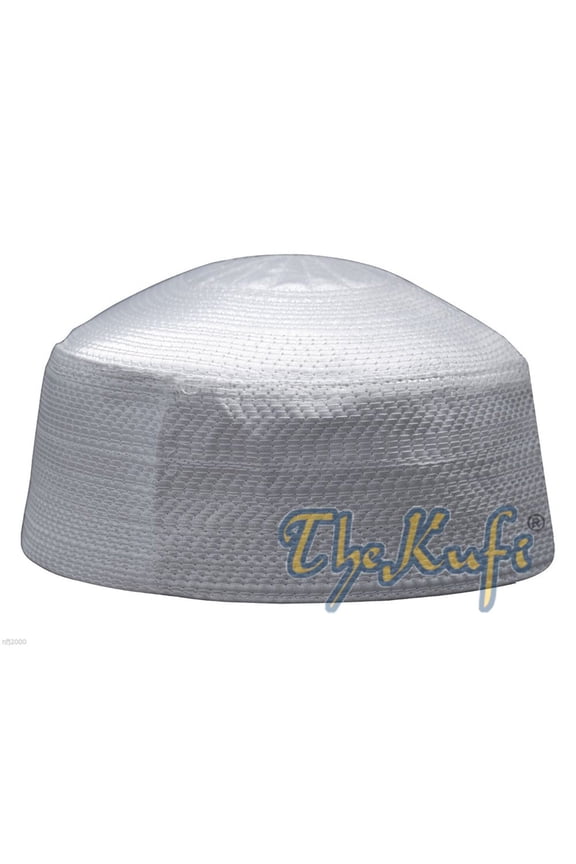 TheKufi® Beautiful Rigid White Muslim Islamic Kufi Hat Islamic Crown Skull Cap Peci
