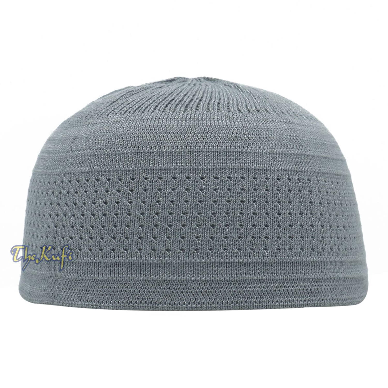 TheKufi® Grey Prayer Cap Cotton Stretch-knit Style Takke Muslim