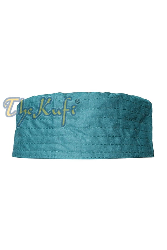 TheKufi® Islamic Dark Green Prayer Cap Muslim Flat Top Thin Kufi (XL-59cm )
