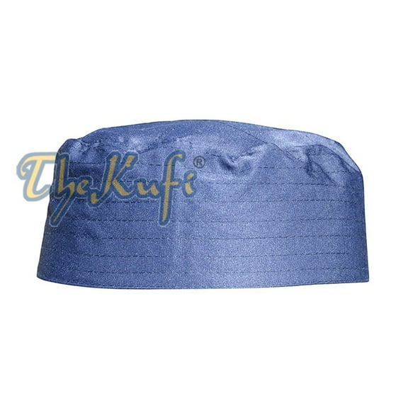TheKufi® Muslim Kufi Dark Blue Flat Top Men or Kids Simple Fabric Cap (S-53.34cm)