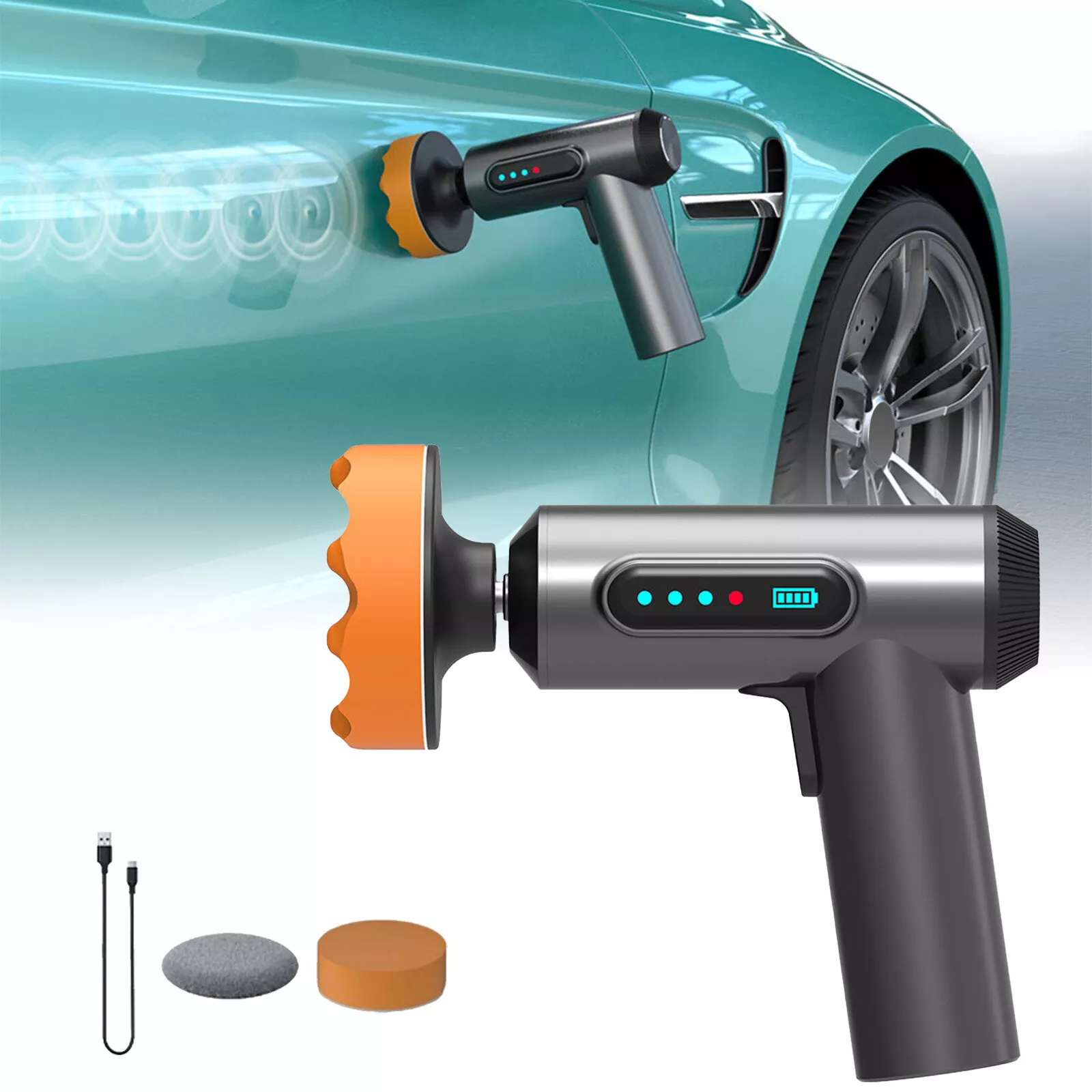TheLSBeauty Car Electric Polisher Buffer Machine Cordless Dual Action Orbital Polishing Tool