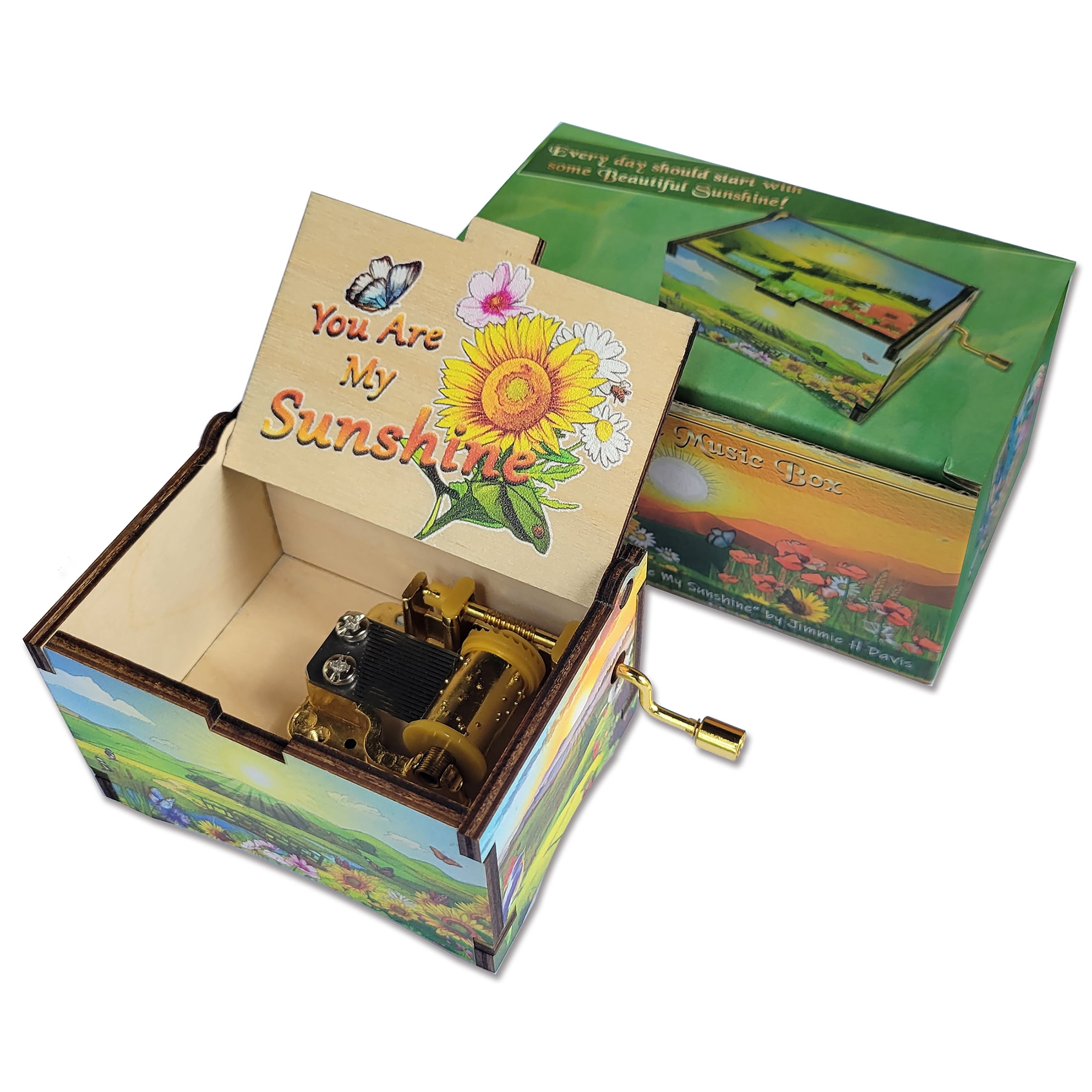 Luxtrada You are My Sunshine Music Box Wood Personalizable Music Box