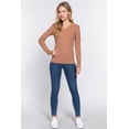 thumbnail image 1 of TheLovely Juniors & Plus Casual Long Sleeve V-Neck Thermal T-Shirts Top, 1 of 4