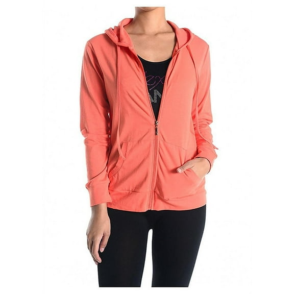 TheLovely Long Sleeve Drawstring Thin Workout Zip UP Hoodie Top