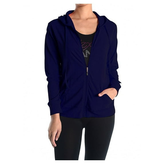 TheLovely Long Sleeve Drawstring Thin Workout Zip UP Hoodie Top