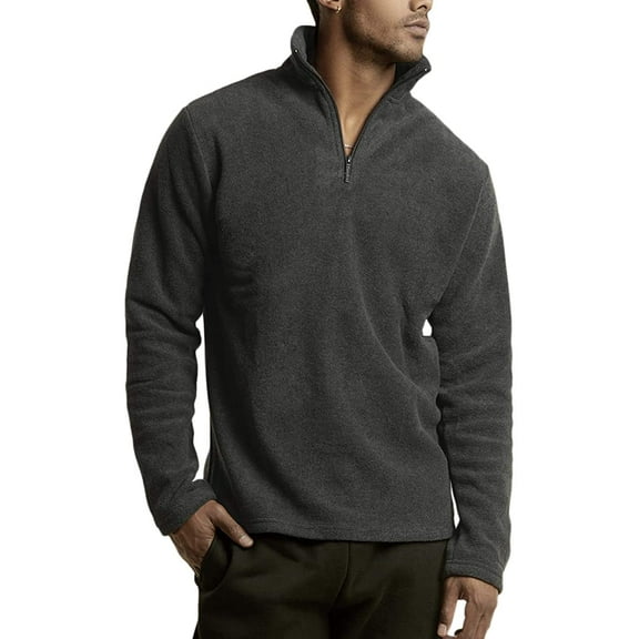 TheLovely Men's Fleece Quarter Zip Pullover Lightweight Sweater Jacket