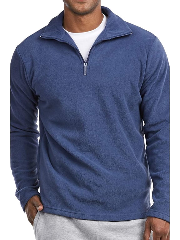Men's Fleece Quarter Zip Pullover Lightweight Sweater Jacket